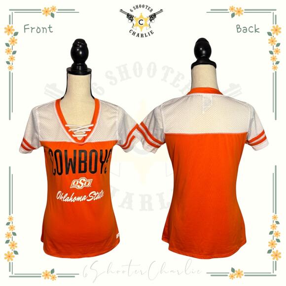 Russell OSU Oklahoma State University Athletic Cowboys Orange Jersey Tee Size S - Picture 1 of 6